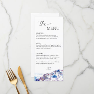 Santorini Greece Wedding Destination Summer Menu