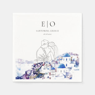 Santorini Greece Wedding Destination Summer Napkin