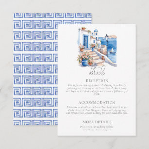 Santorini Greece Wedding Details Enclosure Card