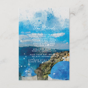 santorini greece wedding details information enclosure card