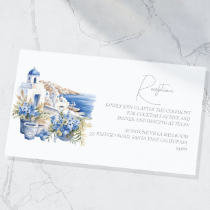 Santorini Greece Wedding Reception Enclosure Card