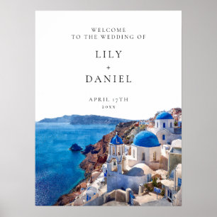 Santorini Greece Wedding Welcome Sign