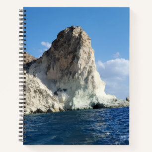 Santorini Greece White Cliff Spiral Notebook