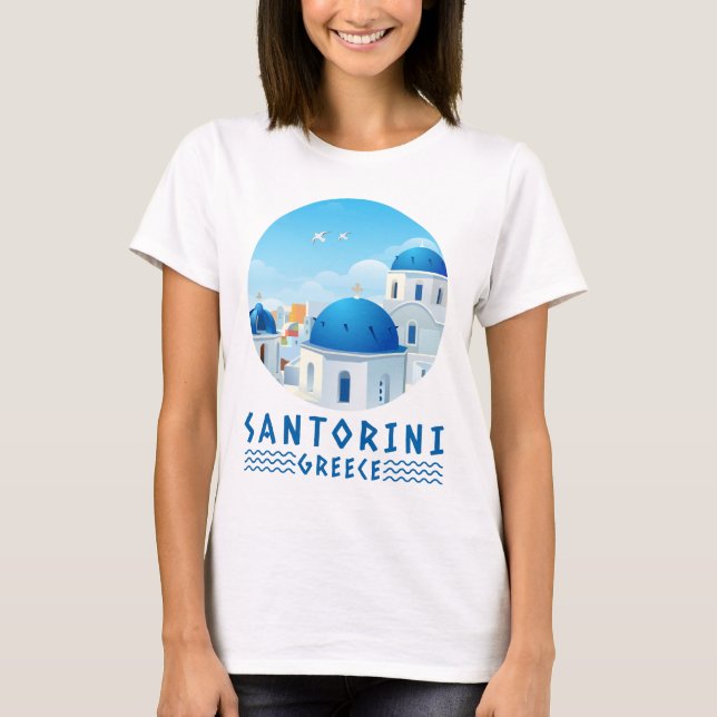 Santorini, Greece Women's White T-Shirt (Front)