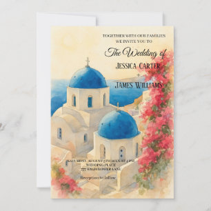 Santorini Greek Island Destination Wedding Invitation