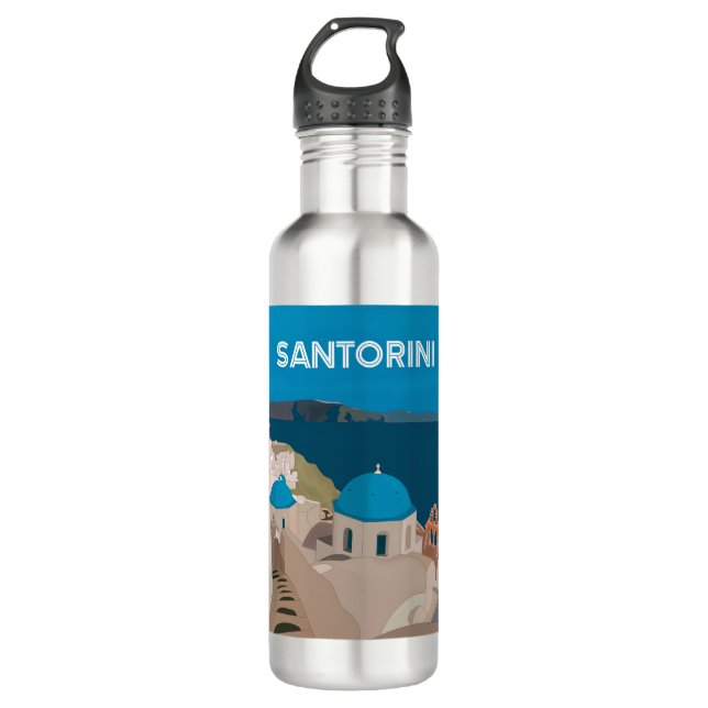 Santorini Greek Islands 710 Ml Water Bottle (Front)