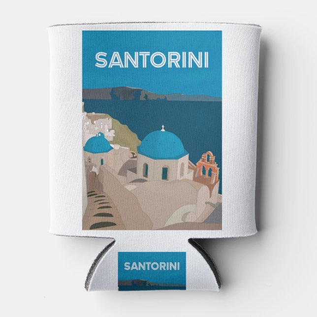 Santorini Greek Islands Can Cooler (Front)