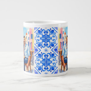 Santorini,Greek,Romantic Getaway Large Coffee Mug