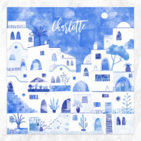 Santorini Greek Watercolor Personalised