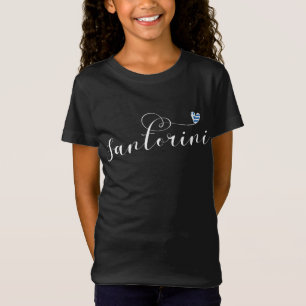Santorini Heart In Flag, Greece, Thira T-Shirt