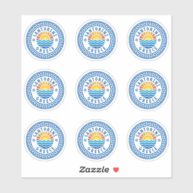 Santorini Island, Greece Multiple Pack Sticker (Sheet)