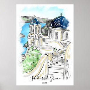 Santorini Island Greece Summer Memories Poster