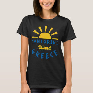 Santorini Island, Greece - Sunshine Women's Black T-Shirt