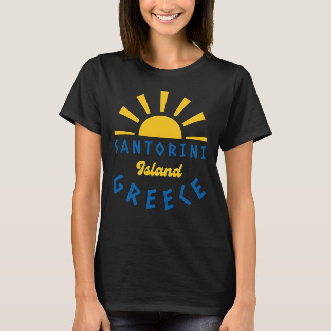 Santorini Island, Greece - Sunshine Women's Black T-Shirt (Front)