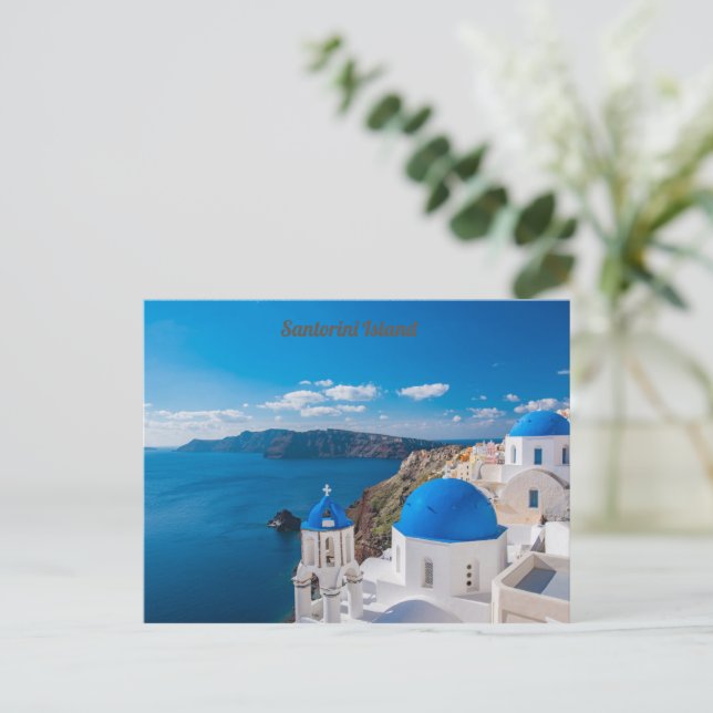 Santorini Island Postcard (Standing Front)