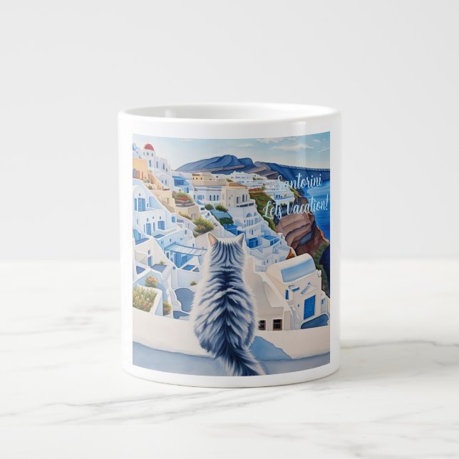 Santorini lets vacation! Speciality Mug (Front)