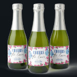 Santorini Musical Bougainvillea bridal shower Mini Sparkling Wine Label<br><div class="desc">Mediterranean Greek musical bougainvillea-inspired Dancing Queen bridal shower favour liquor bottle</div>