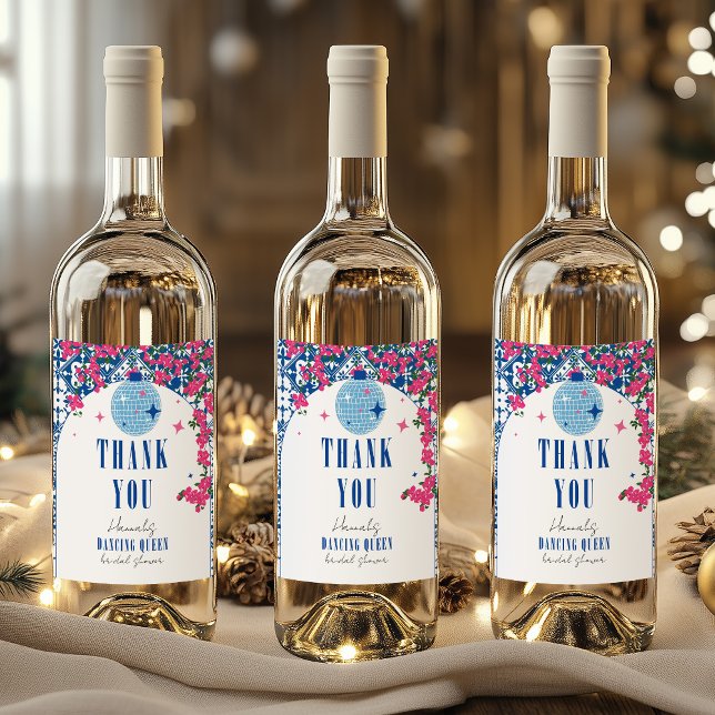 Santorini Musical Bougainvillea bridal shower Wine Label (Creator Uploaded)