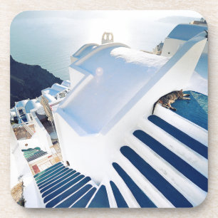 Santorini Oia Steps, Greece Coaster