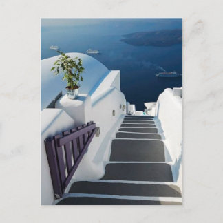 Santorini Oia Steps, Greece Postcard