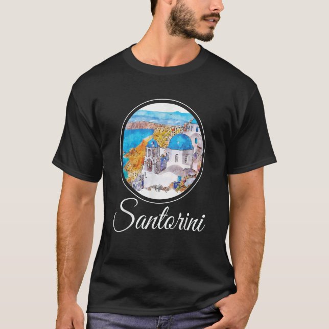 Santorini Painting Greece Souvenir T-Shirt (Front)