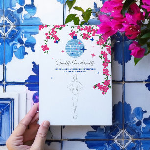 Santorini Pink bridal Guess the dress Game card