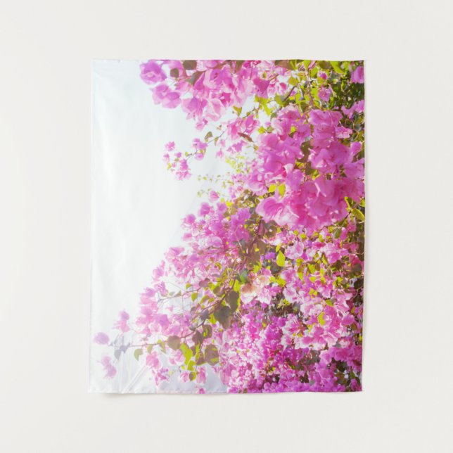 Santorini Pink Flower Dream #1 #wall #art Tapestry (Front)