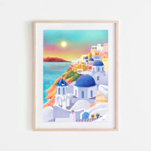 Santorini Print Greece Art Print Europe Travel