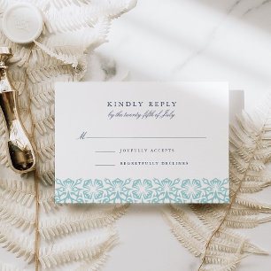 Santorini RSVP Card   Aqua