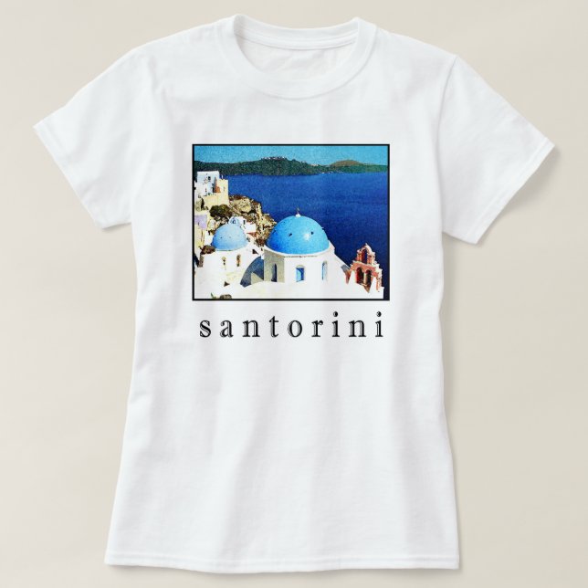 Santorini Souvenir T-Shirt (men, women, children) (Design Front)