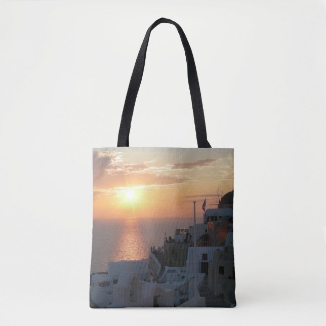 Santorini Sunset All Over Print Tote Bag (Front)
