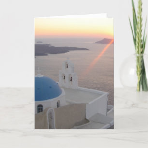 Santorini Sunset Card