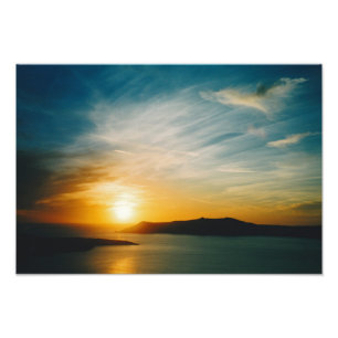 Santorini sunset, Greece Photo Print