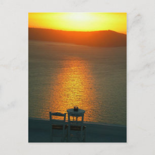 Santorini sunset Greece Postcard