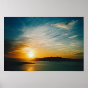 Santorini sunset, Greece Poster