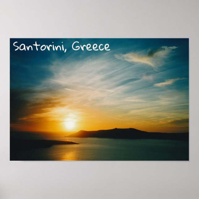 Santorini sunset, Greece Poster (Front)