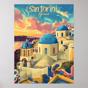 Santorini sunset poster