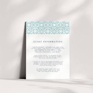 Santorini Wedding Details Enclosure Card Aqua