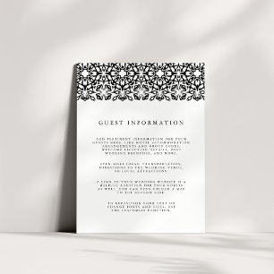 Santorini Wedding Details Enclosure Card   Black