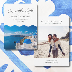 Santorini Wedding Greece Save the Date Invitation