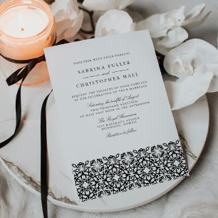 Santorini Wedding Invitation   Black
