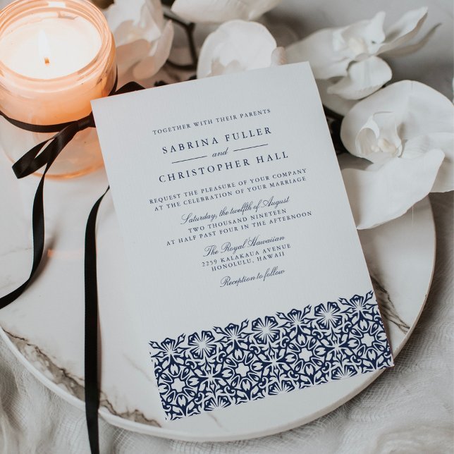 Santorini Wedding Invitation | Navy (Creator Uploaded)