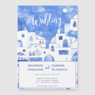 Santorini Wedding Magnetic Invitation