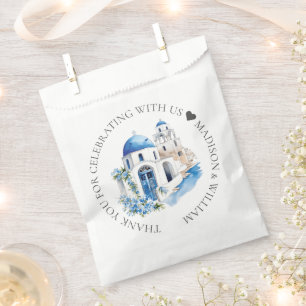 Santorini Wedding Personalised Minimal Favour Bags