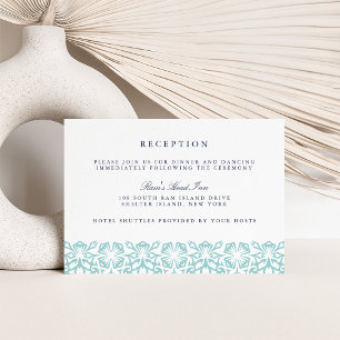 Santorini Wedding Reception Card Aqua