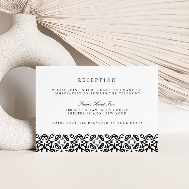 Santorini Wedding Reception Card | Black (Creator Uploaded)