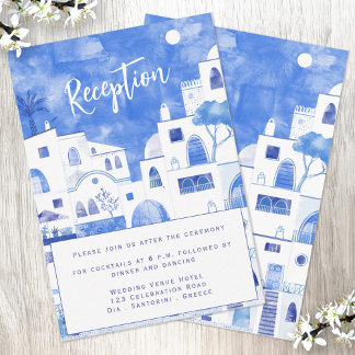 Santorini Wedding Reception Enclosure Card