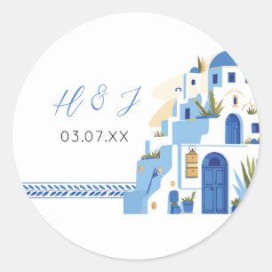 Santorini Wedding Stickers Greece Greek Labels