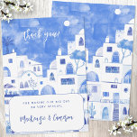 Santorini Wedding Thank You Card<br><div class="desc">A modern watercolor painting of the picturesque town of Oia on the Greek island of Santorini to celebrate your love with a touch of elegance and beauty. Inspired by the stunning vistas of the island, these thank you cards feature a mesmerising watercolor painting of Oia in dreamy blue and white...</div>