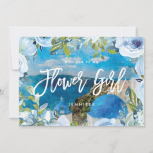 santorini will you be my flower girl proposal card